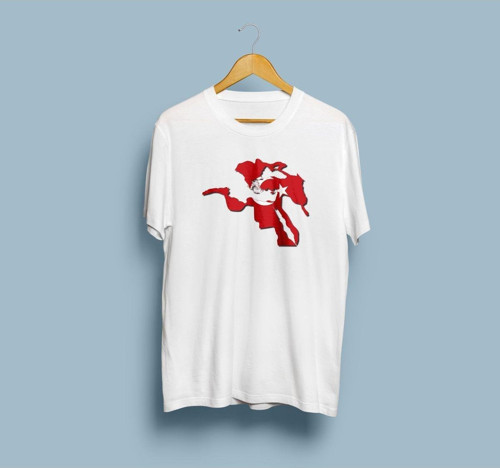 Oversize Osmanlı İmparatorluğu Haritası Baskılı Unisex T-shirt