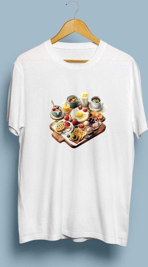Oversize Kahvaltı / Breakfast Tasarım unisex T-shirt