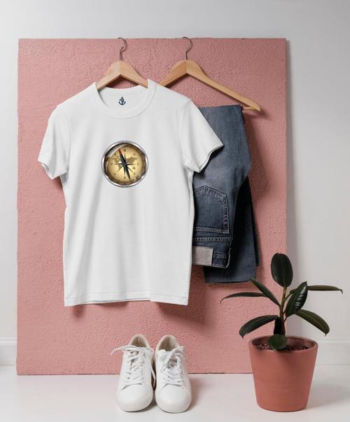 Oversize Pusula / Compass Tasarım unisex T-shirt