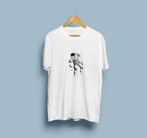 Oversize Astronot Tasarımlı Unisex T-shirt