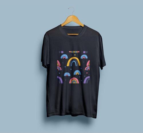 Oversize Premium Renkli Semboller Vektör çizim unisex T-shirt