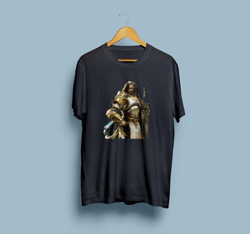 Oversize Paladin Determined man in Armor Tasarım unisex T-shirt