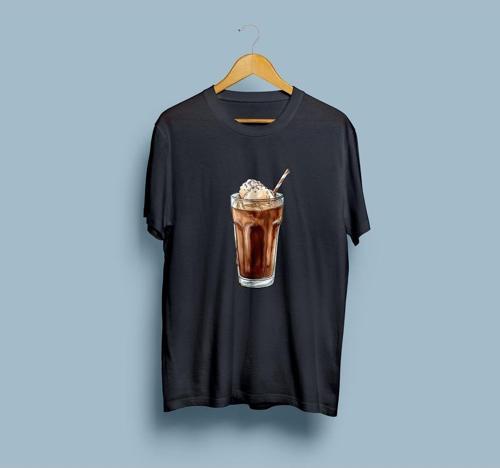 Oversize Çikolatalı Çikolatalı Milkshake Tasarım unisex T-shirt