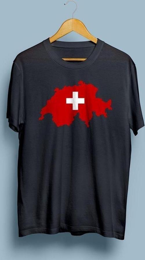 Oversize Switzerland / İsviçre Bayrağı ve Haritası tasarım unisex T-shirt