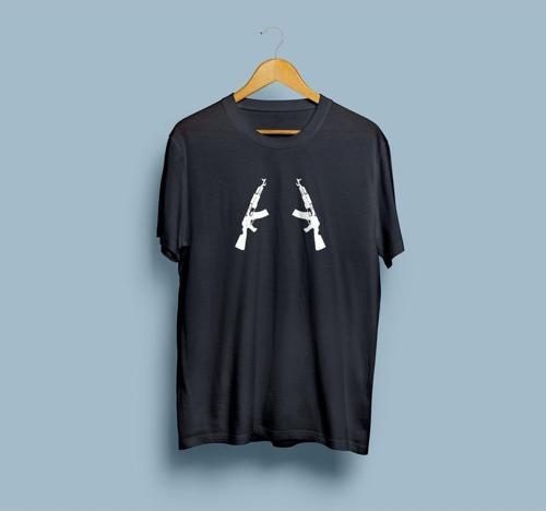 Oversize Keleş AK47 Baskılı Tasarım Unisex T-shirt