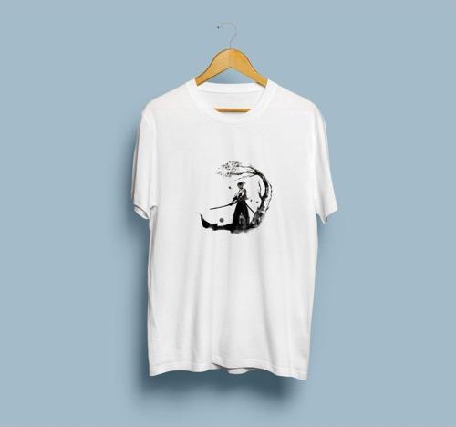 Oversize Samuray Baskılı Unisex T-shirt