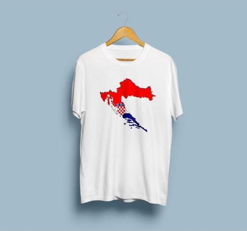 Oversize Crotia / Hırvatistan Haritası tasarım unisex T-shirt