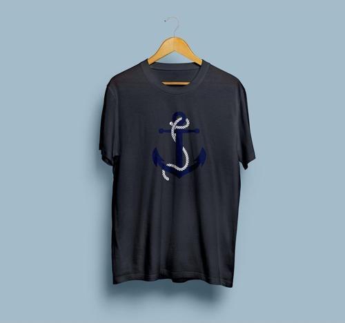 Oversize Çapa Baskılı Unisex T-shirt