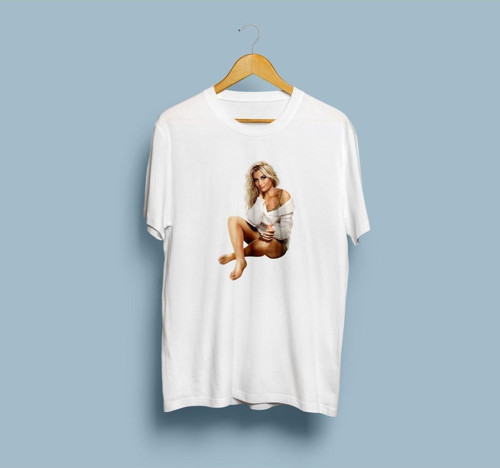Oversize Sarışın Kadın tasarım unisex T-shirt
