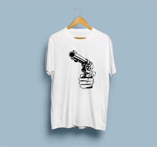 Oversize Silah Tasarım Unisex T-shirt