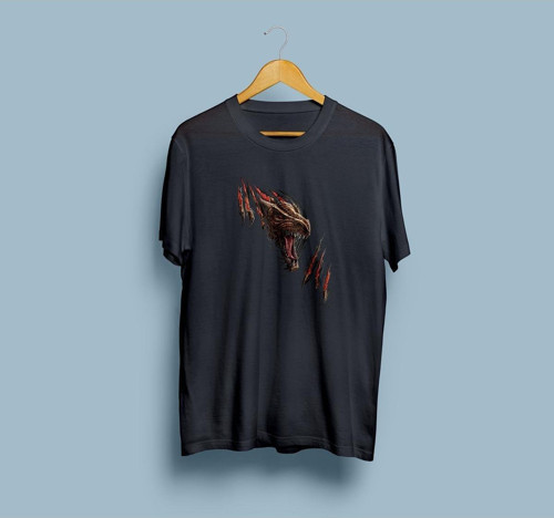 Oversize Ejderha Pençeleri Tasarım Unisex T-shirt