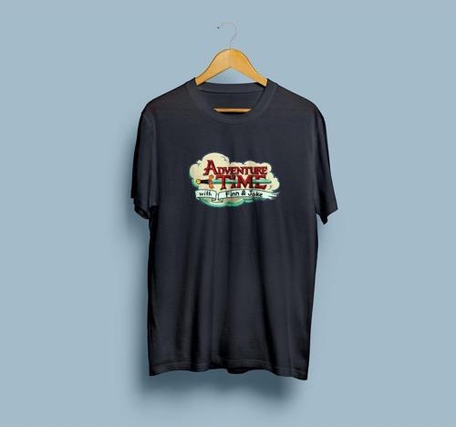 Oversize Adventure Time Yazılı Unisex T-shirt