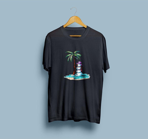 Oversize Erimiş Kardan Adam tasarım unisex T-shirt