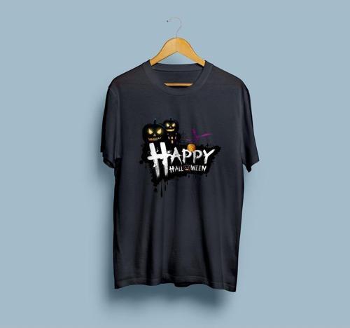 Oversize Happy Halloween Tasarım Unisex T-shirt