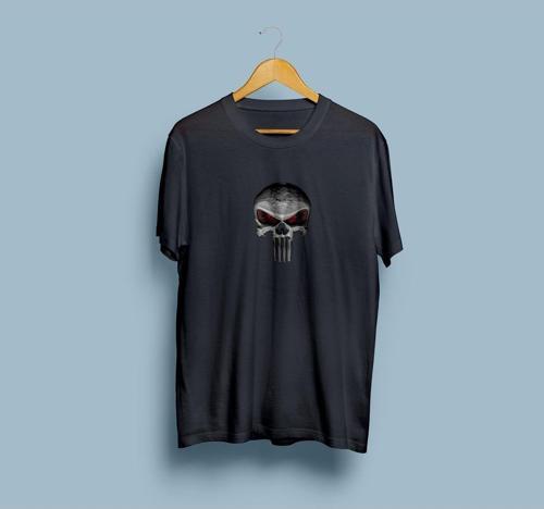Oversize Punisher Baskılı Tasarım Unisex T-shirt