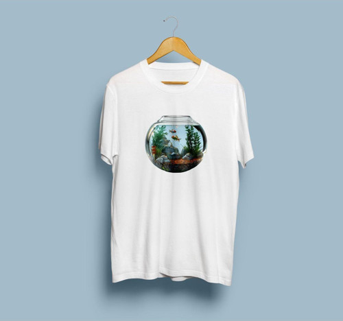 Oversize Akvaryum ve Balıklar Tasarım unisex T-shirt