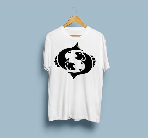 Oversize Balık Burcu Tasarım Unisex T-shirt