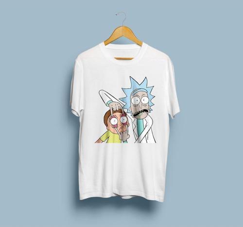 Oversize Rick And Morty Baskılı Tasarım 2 Unisex T-shirt
