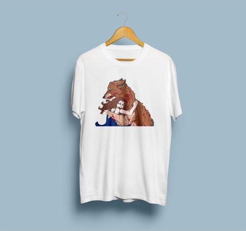 Oversize Jacob Black ve Bella / Alacakaranlık Baskılı T-shirt