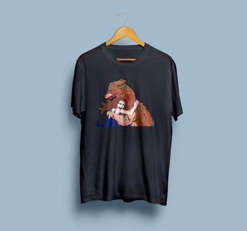 Oversize Jacob Black ve Bella / Alacakaranlık Baskılı T-shirt