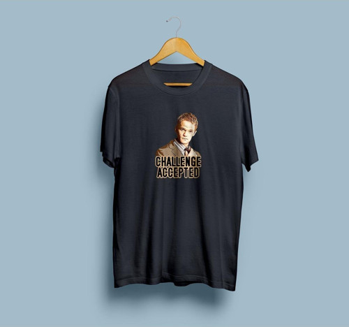 Oversize Barney Stinson Challenge Accepted Tasarım Unisex T-shirt