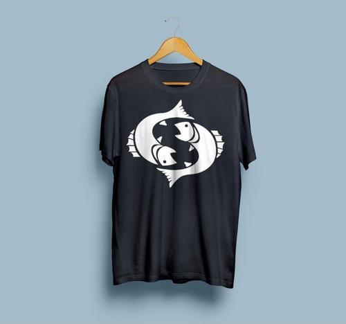 Oversize Balık Burcu Tasarım Unisex T-shirt