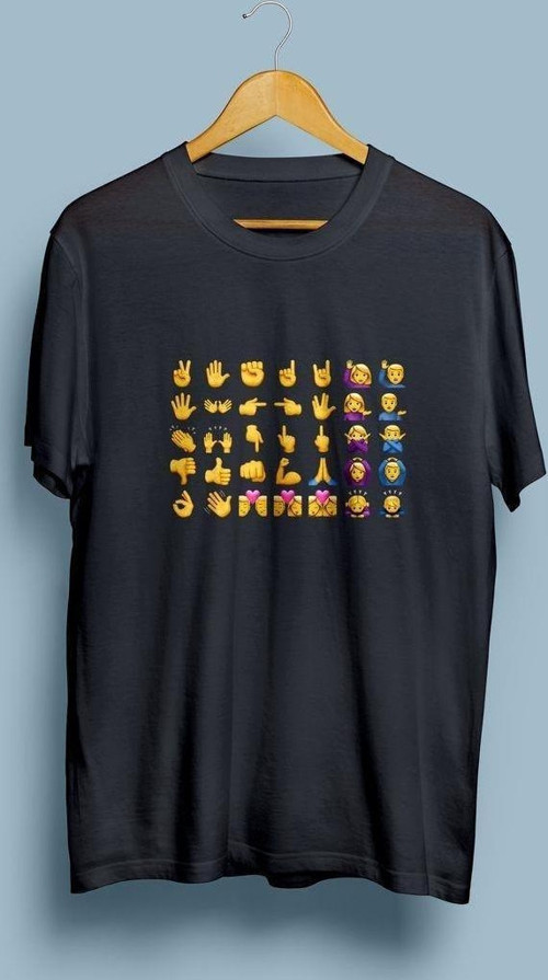 Oversize Emojiler Baskılı Unisex T-shirt