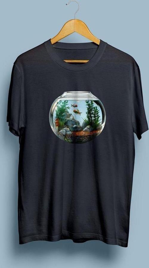 Oversize Akvaryum ve Balıklar Tasarım unisex T-shirt