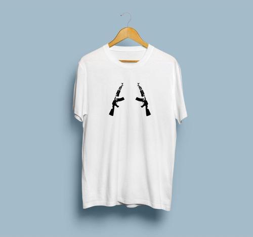 Oversize Keleş AK47 Baskılı Tasarım Unisex T-shirt