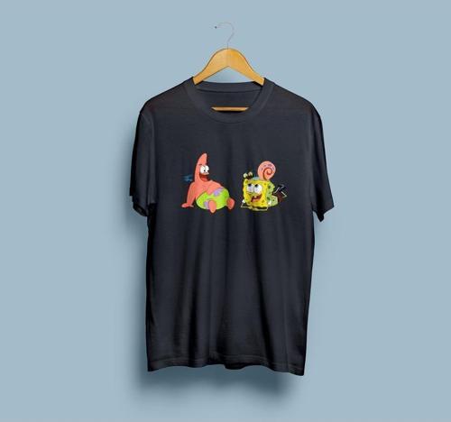 Oversize Sünger Bob KareŞort ve Patrick Yıldız Unisex T-shirt