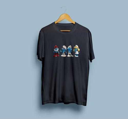 Oversize Şirinler Baskılı Unisex T-shirt
