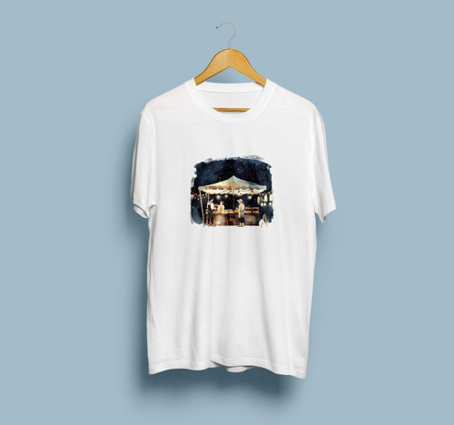 Oversize Esnaf / Çadır ve Alışveriş tasarım unisex T-shirt