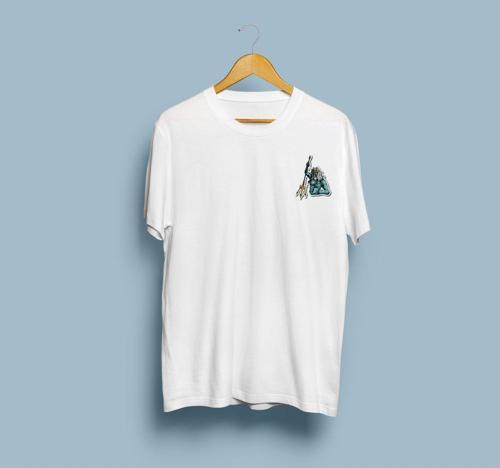 Oversize Poseidon Mızrak Baskılı Unisex T-shirt