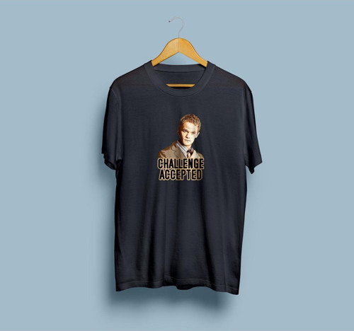 Oversize Barney Stinson Challenge Accepted Tasarım Unisex T-shirt