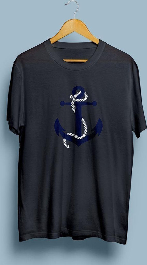 Oversize Çapa Baskılı Unisex T-shirt