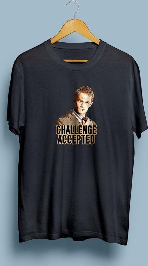 Oversize Barney Stinson Challenge Accepted Tasarım Unisex T-shirt