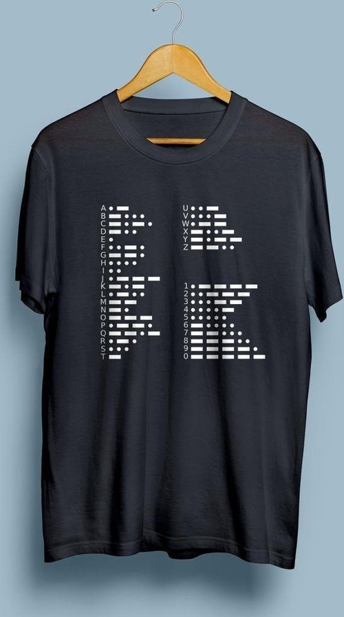 Oversize Mors Alfabesi Baskılı Unisex T-shirt