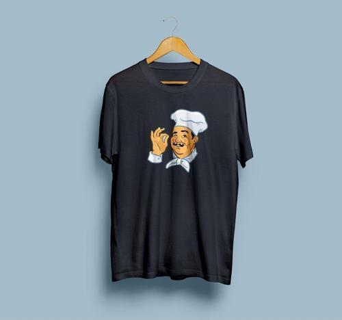 Oversize Aşçı Görseli Baskılı Unisex T-shirt