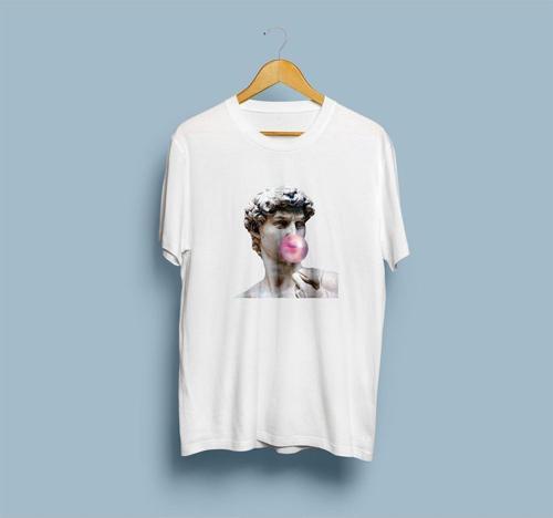 Oversize Michelangelo David Bubble Gum Unisex T-shirt