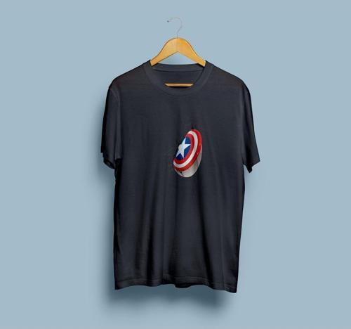 Oversize Kaptan Amerika Kalkanı Tasarım Unisex T-shirt