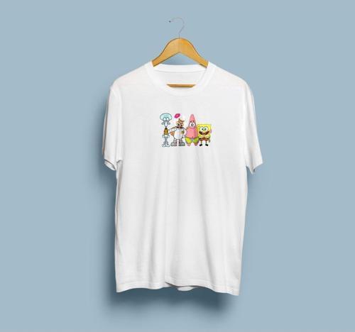 Oversize Sünger Bob Karakterleri Unisex T-shirt