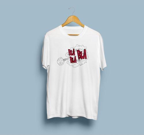 Oversize Bla Bla Bla Yazılı Tasarım Unisex T-shirt