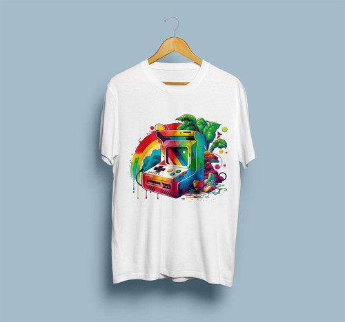 Oversize Video Oyunu Retro Tasarım Unisex T-shirt