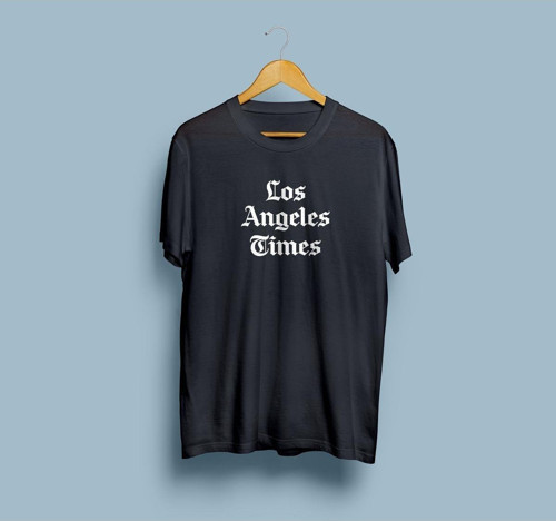 Oversize Los Angeles Times Baskılı Unisex T-shirt