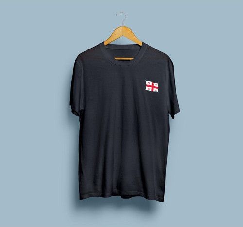 Oversize Georgia / Gürcistan Bayrağı Cep Tasarım unisex T-shirt