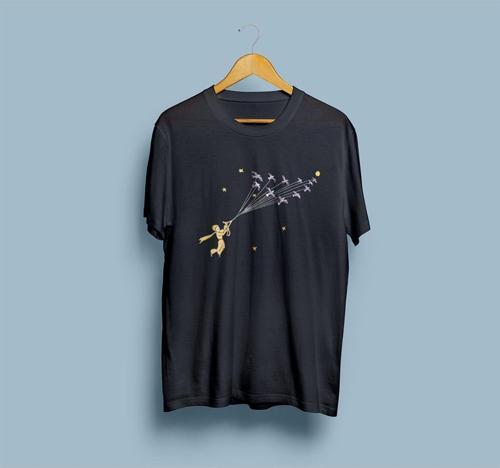 Oversize Küçük Prens Tasarımlı Unisex T-shirt