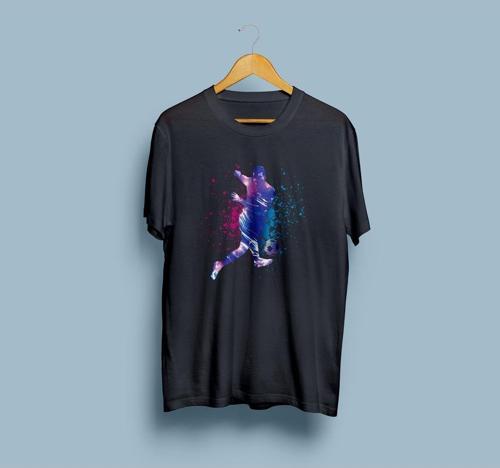Oversize Dijital Tasarım Futbolcu Baskılı Unisex T-shirt