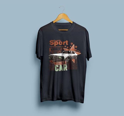 Oversize Muscle Car Tasarım Unisex T-shirt