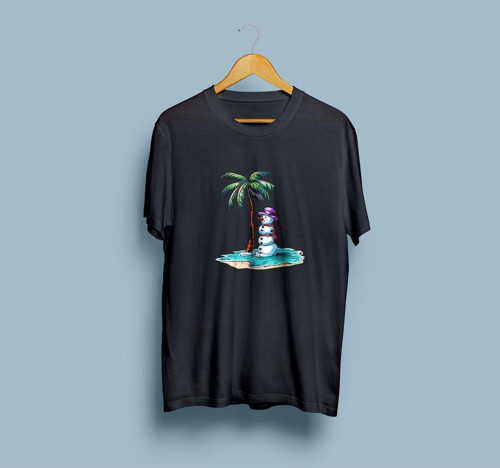 Oversize Erimiş Kardan Adam tasarım unisex T-shirt