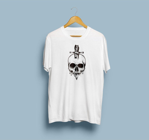 Oversize Kurukafa Kılıç tasarım unisex T-shirt